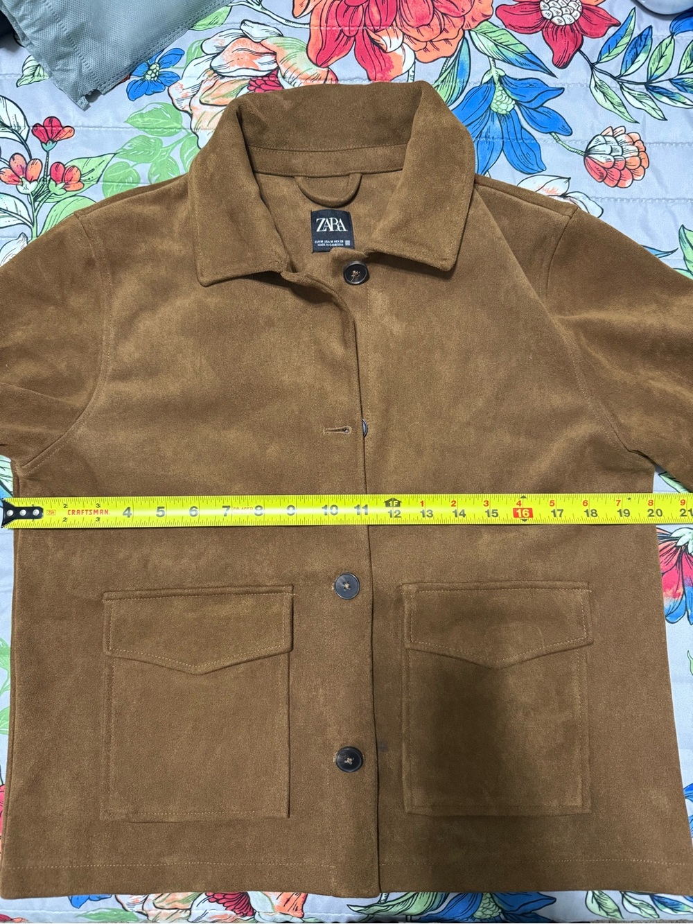 Zara Womens Faux Suede Button-Front Jacket mediun - Picture 10 of 12